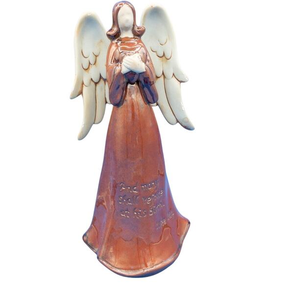 Rustic Vintage Large Ceramic Christmas Angel - Picture 1 of 5